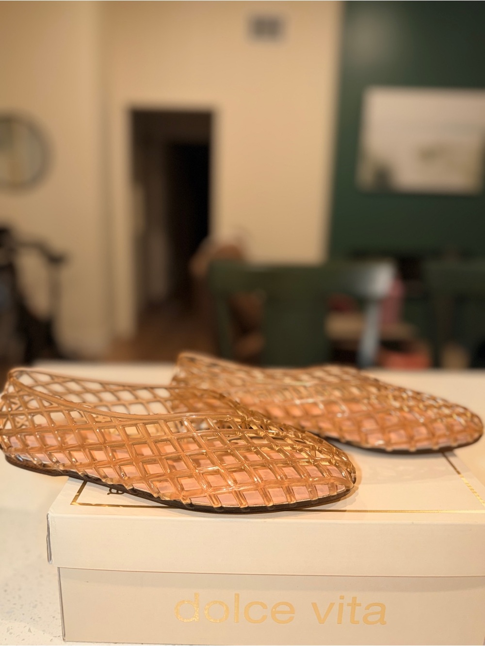 Dolce Vita Woven nude jelly flats